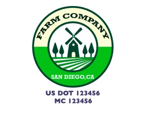 Farm Company Name Truck Decal (USDOT), 2 Pack