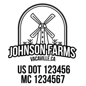 Farm Company Name Truck Decal (USDOT), 2 Pack