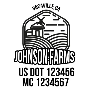 Farm Company Name Truck Decal (USDOT), 2 Pack