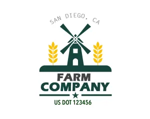 Farm Company Name Truck Decal (USDOT), 2 Pack