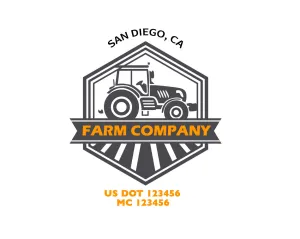 Farm Company Name Truck Decal (USDOT), 2 Pack