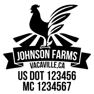 Farm Company Name Truck Decal (USDOT), 2 Pack