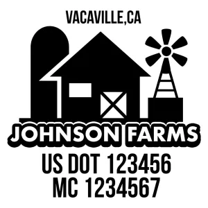 Farm Company Name Truck Decal (USDOT), 2 Pack