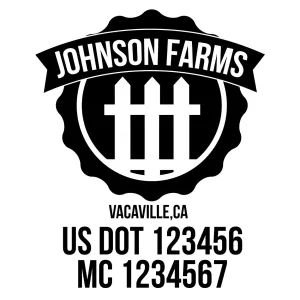 Farm Company Name Truck Decal (USDOT), 2 Pack