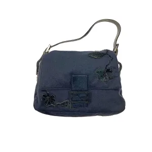 Fendi Black Calf Hair Embellished Shoulder Bag