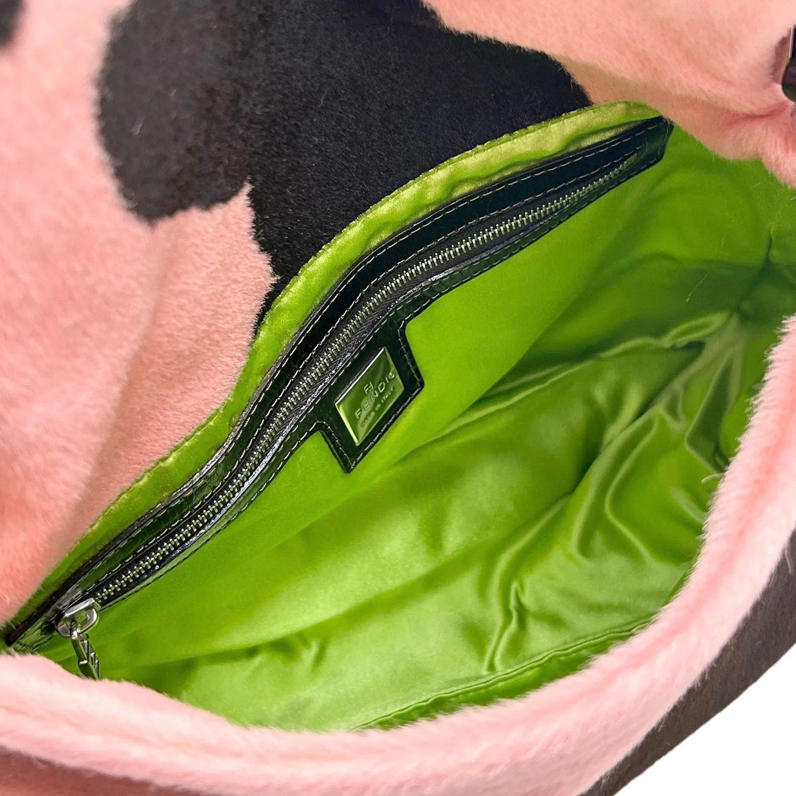 Fendi Pink Cow Print Baguette