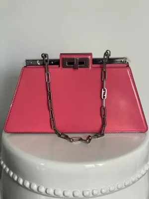 Fendi Pink Leather Cut Peekaboo