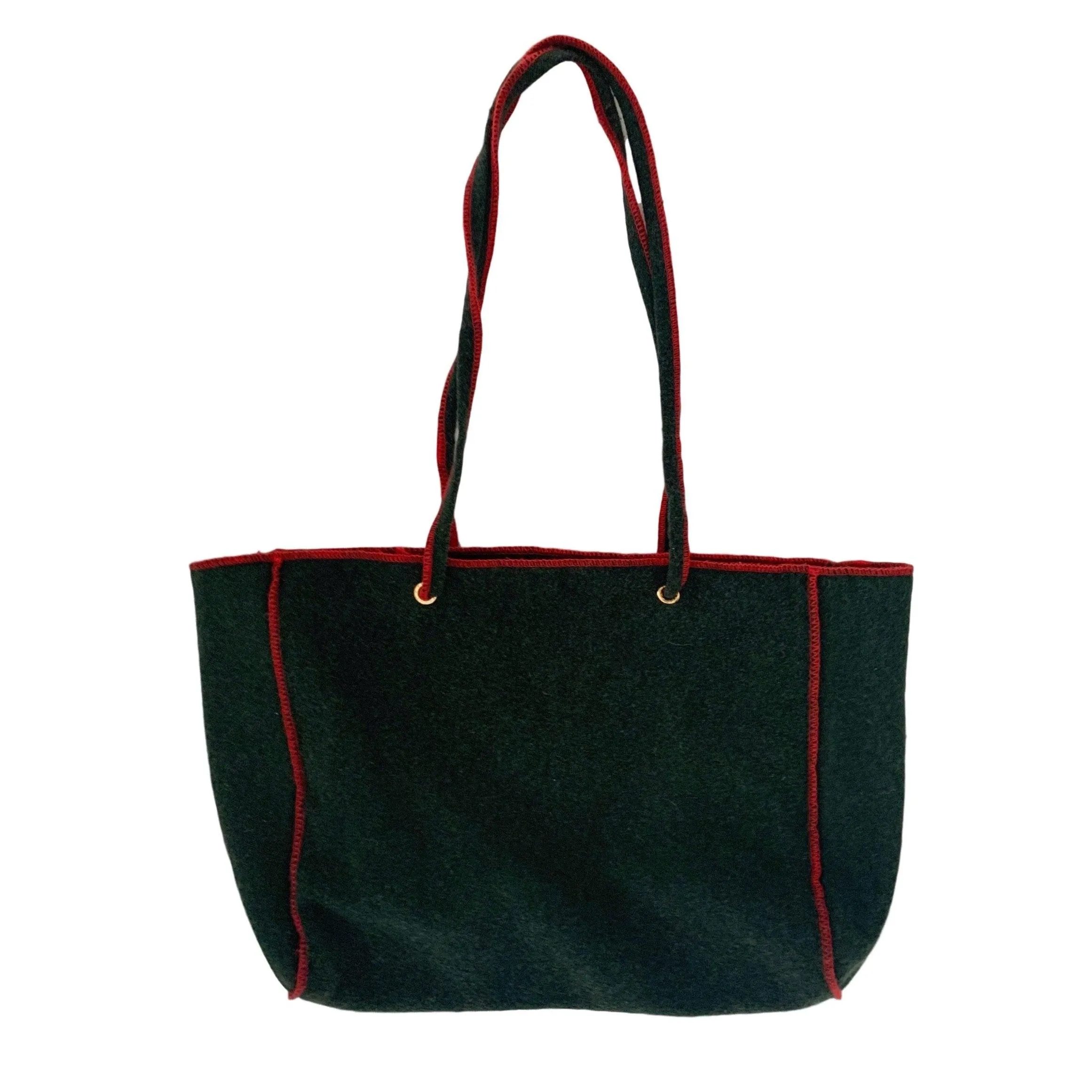 Fendi Wool Embroidered Logo Tote