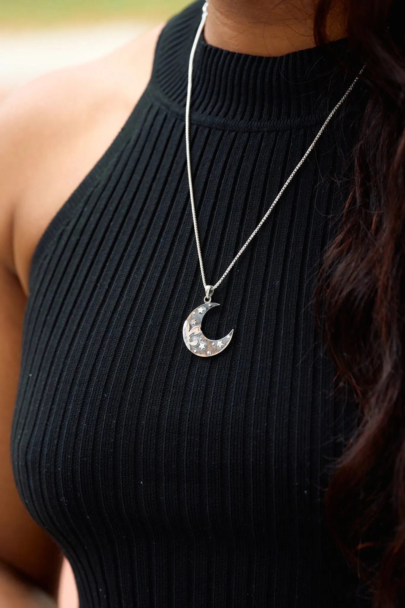 Fleur de Crescent Pendant