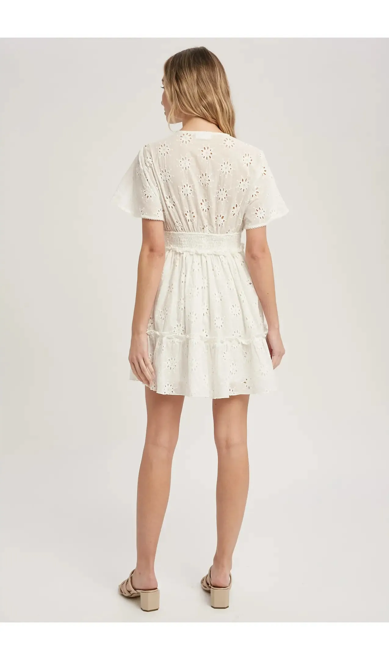 Flirty Flutter White Dress