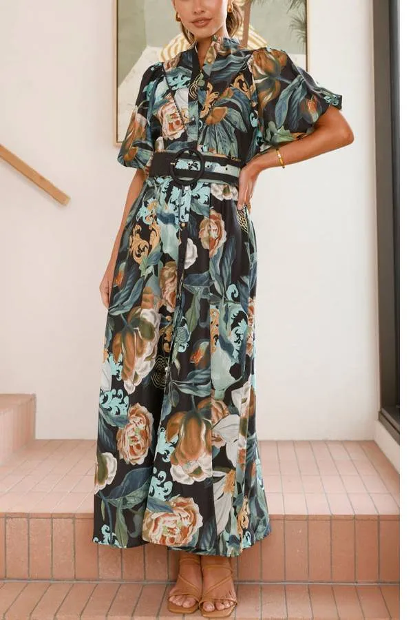 Floral Print Long Sleeve Dress
