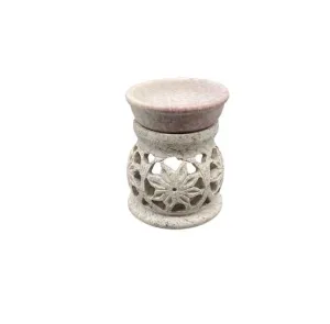 Flower soapstone Oil Diffuser 3.25 Round