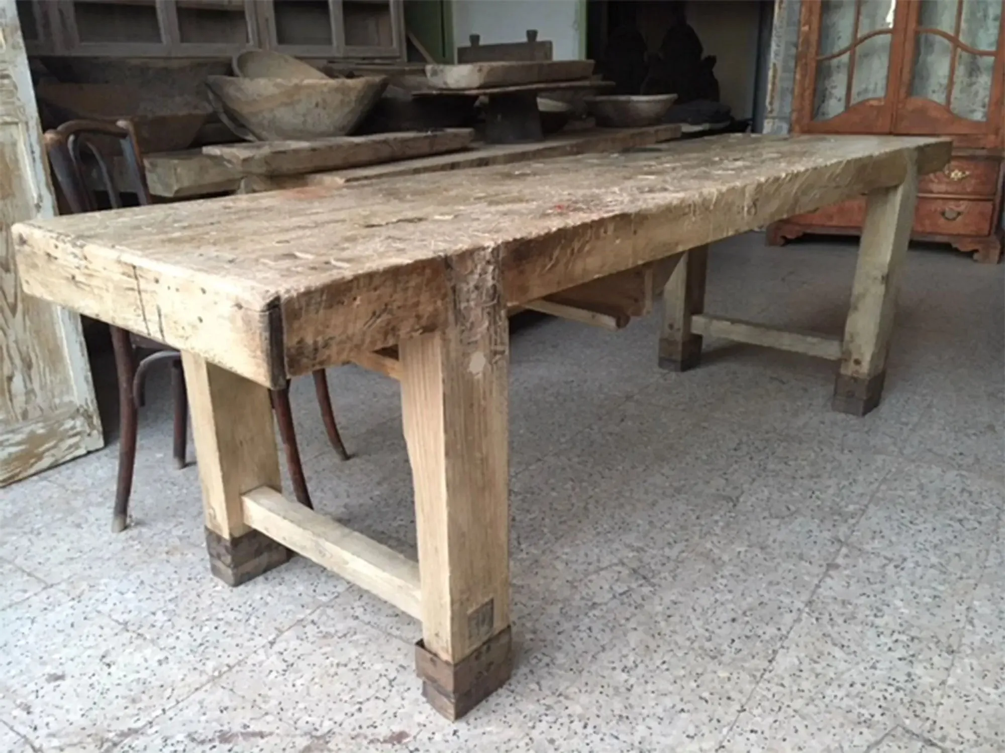 French Antique - Table with one drawer