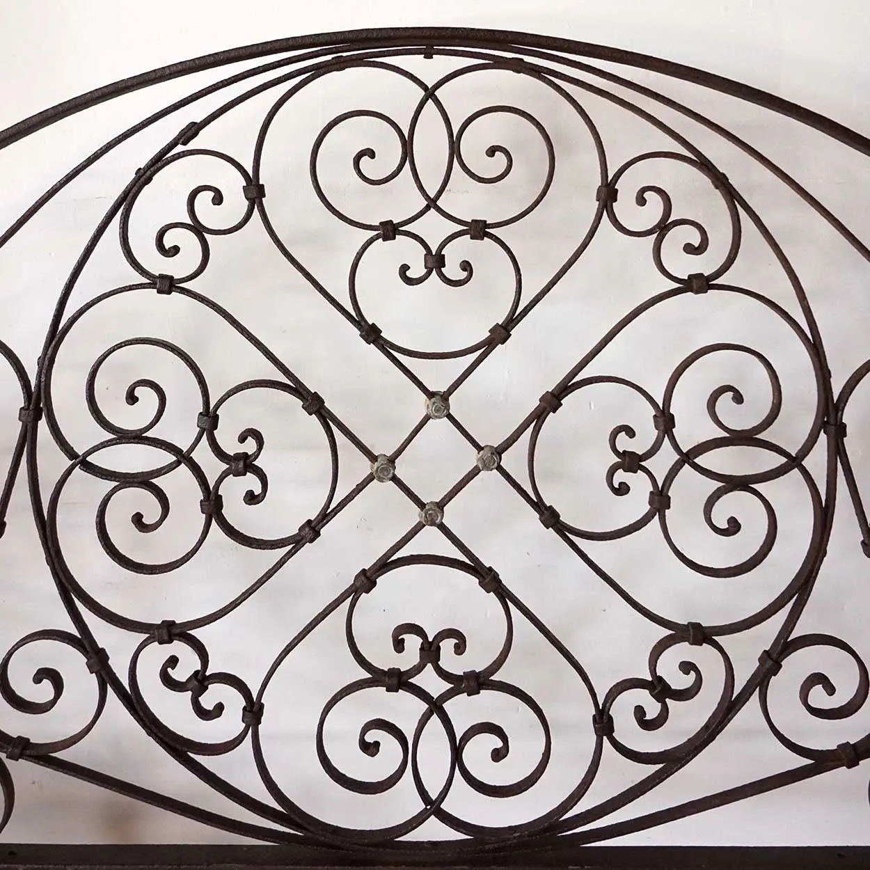 French Colonial Wrought Iron and Zinc Arched Transom