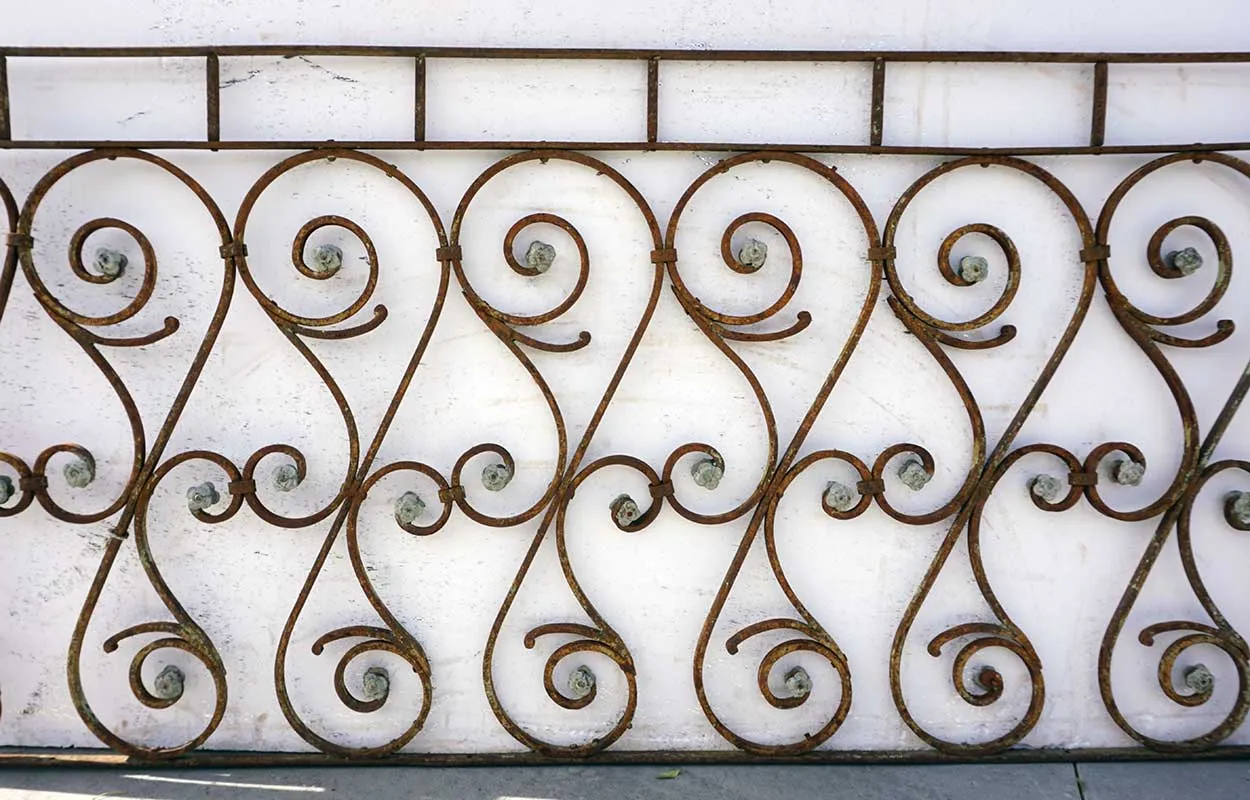 French Colonial Wrought Iron Balcony Railing
