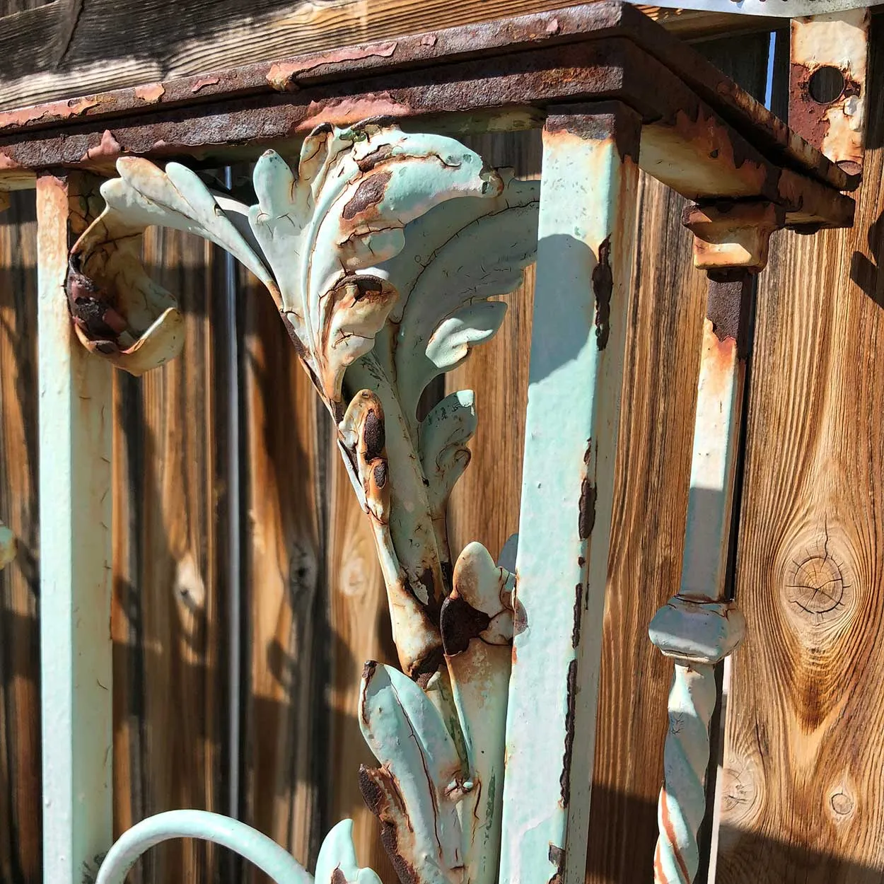 French Heavy Wrought Iron Painted Juliet Balcony Railing on Brackets