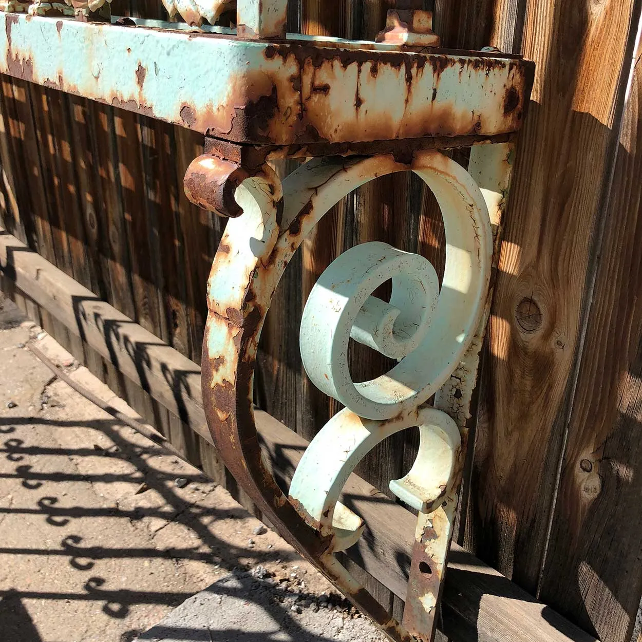 French Heavy Wrought Iron Painted Juliet Balcony Railing on Brackets