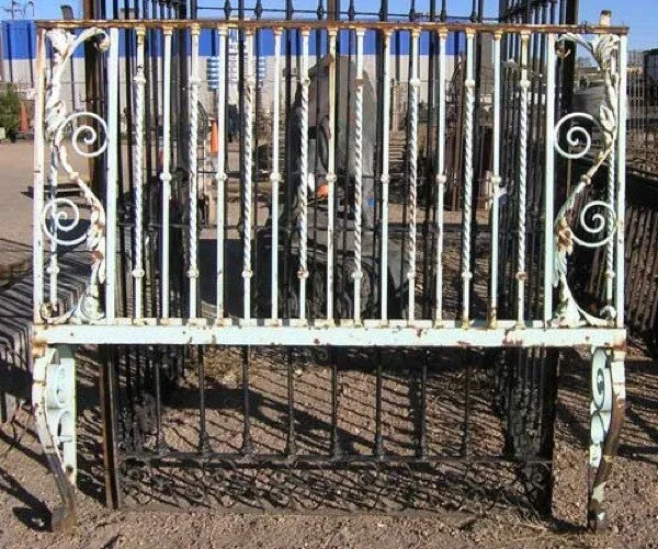 French Heavy Wrought Iron Painted Juliet Balcony Railing on Brackets