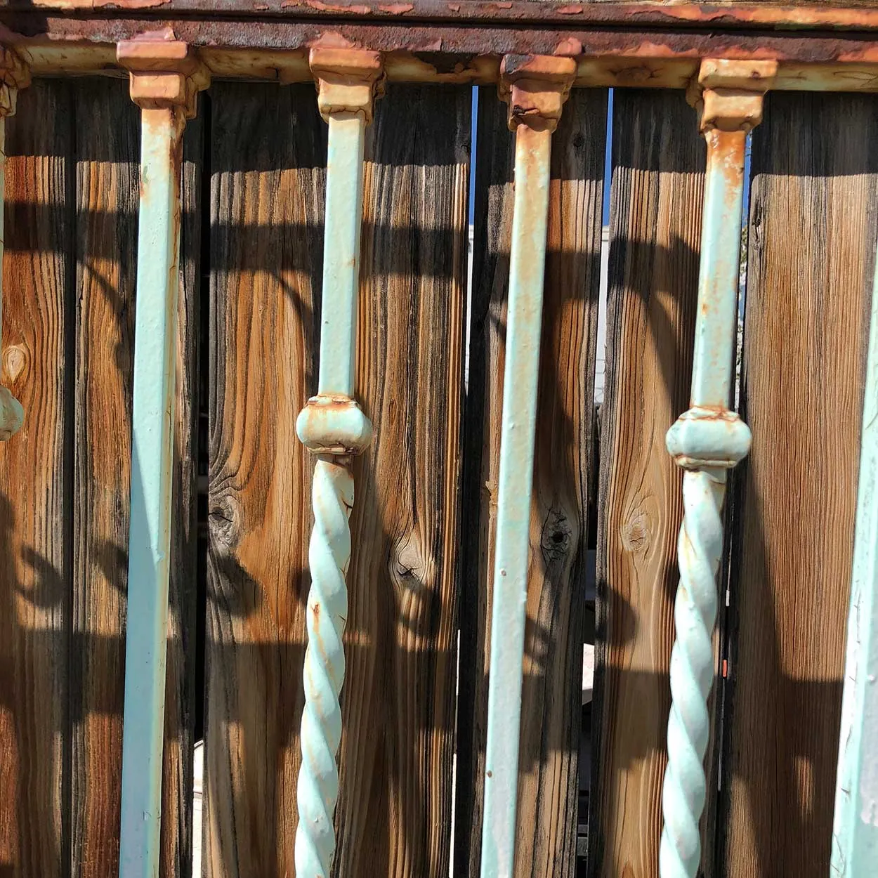 French Heavy Wrought Iron Painted Juliet Balcony Railing on Brackets