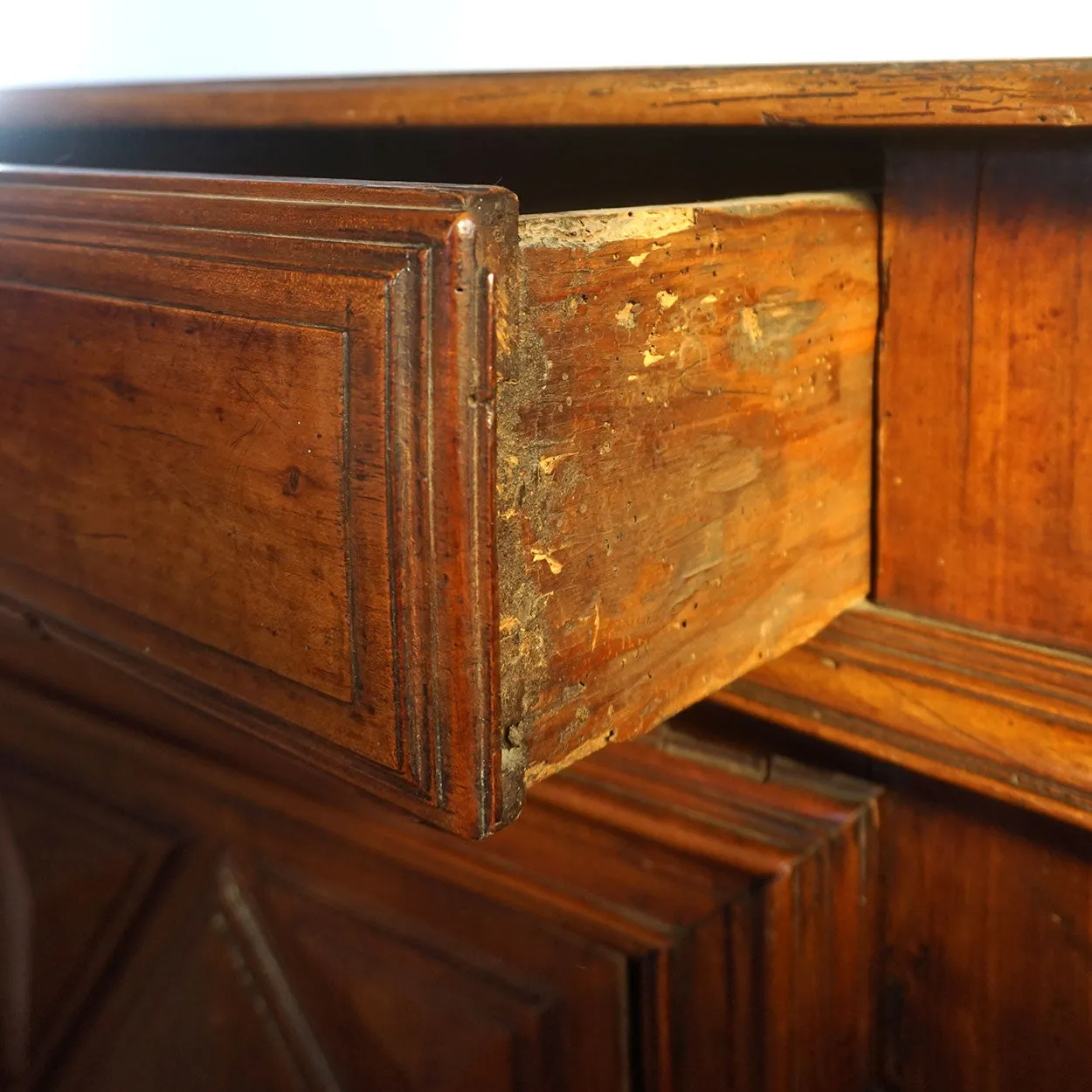 French Louis XIII Fruitwood Diamond Point Sideboard Cabinet