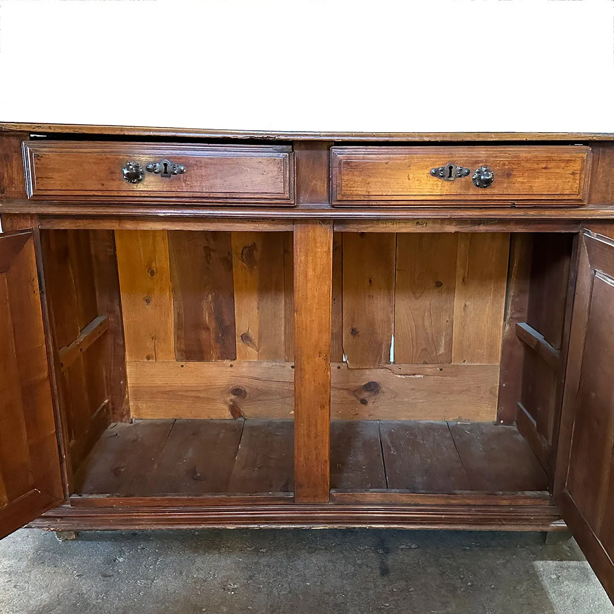 French Louis XIII Fruitwood Diamond Point Sideboard Cabinet