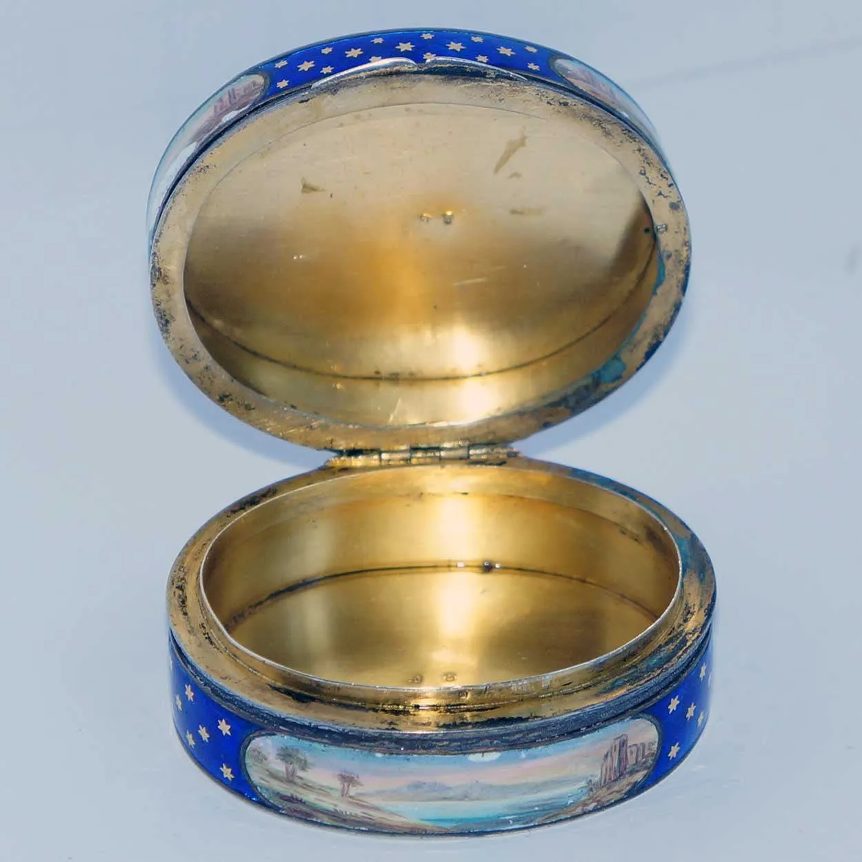 French Louis XVI Gilt Silver and Enamel Snuff Box