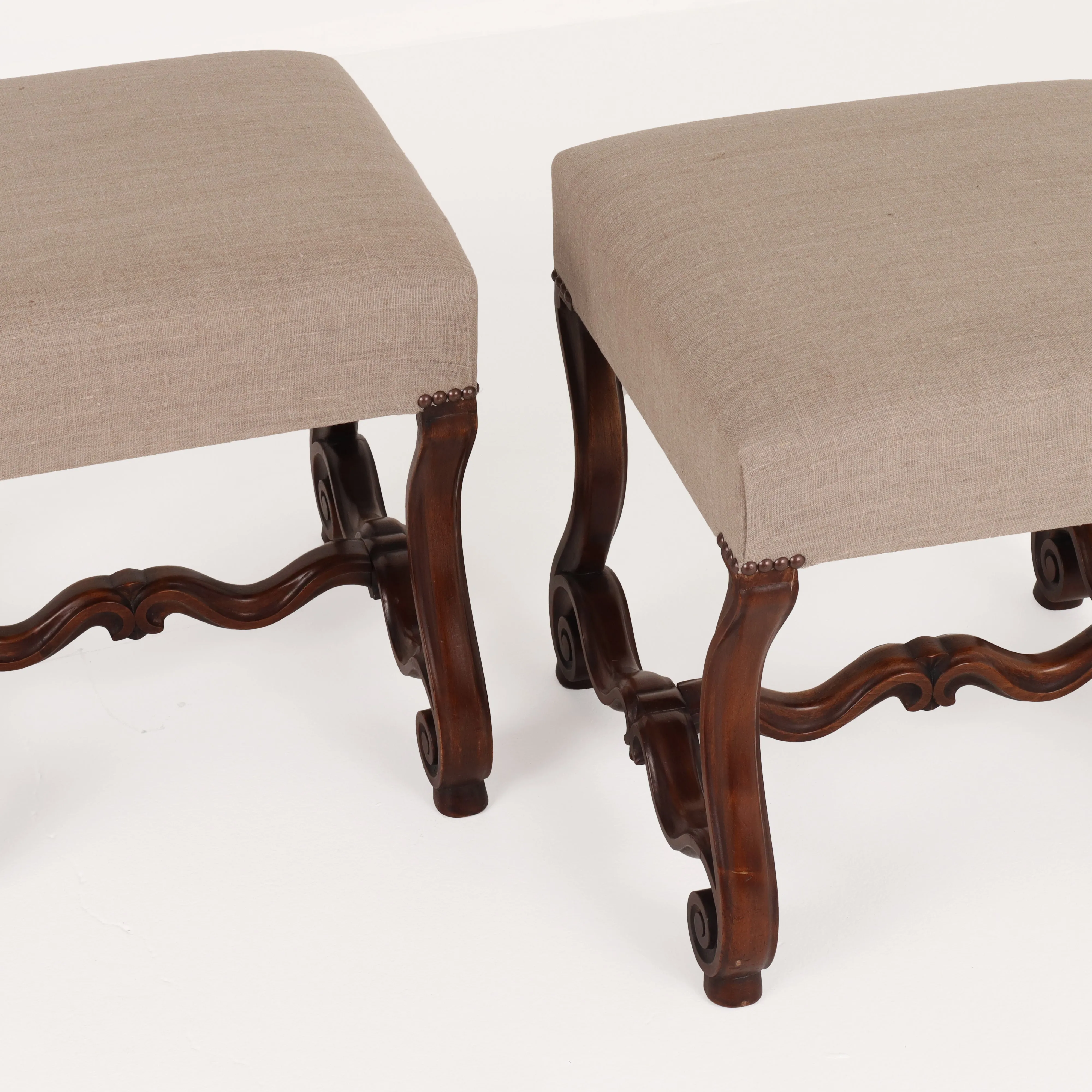 French Walnut Os de Mouton Benches c1890