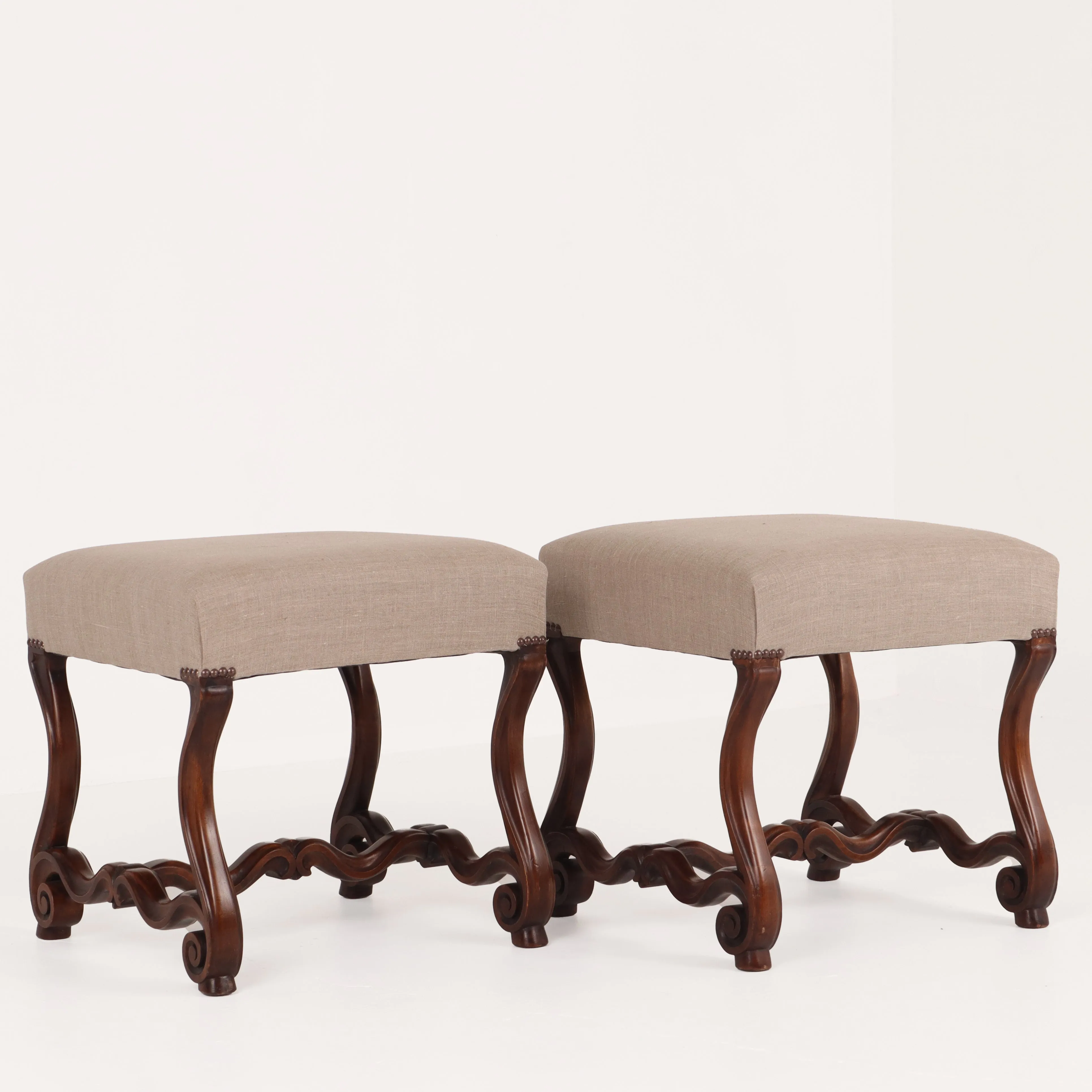 French Walnut Os de Mouton Benches c1890