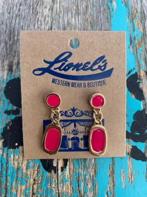 Fuchsia & Gold Designer Inspired Earrings/2