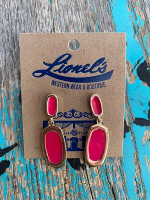 Fuchsia & Gold Designer Inspired Earrings