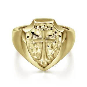 Gabriel & Co. Ornate Cross Signet Ring