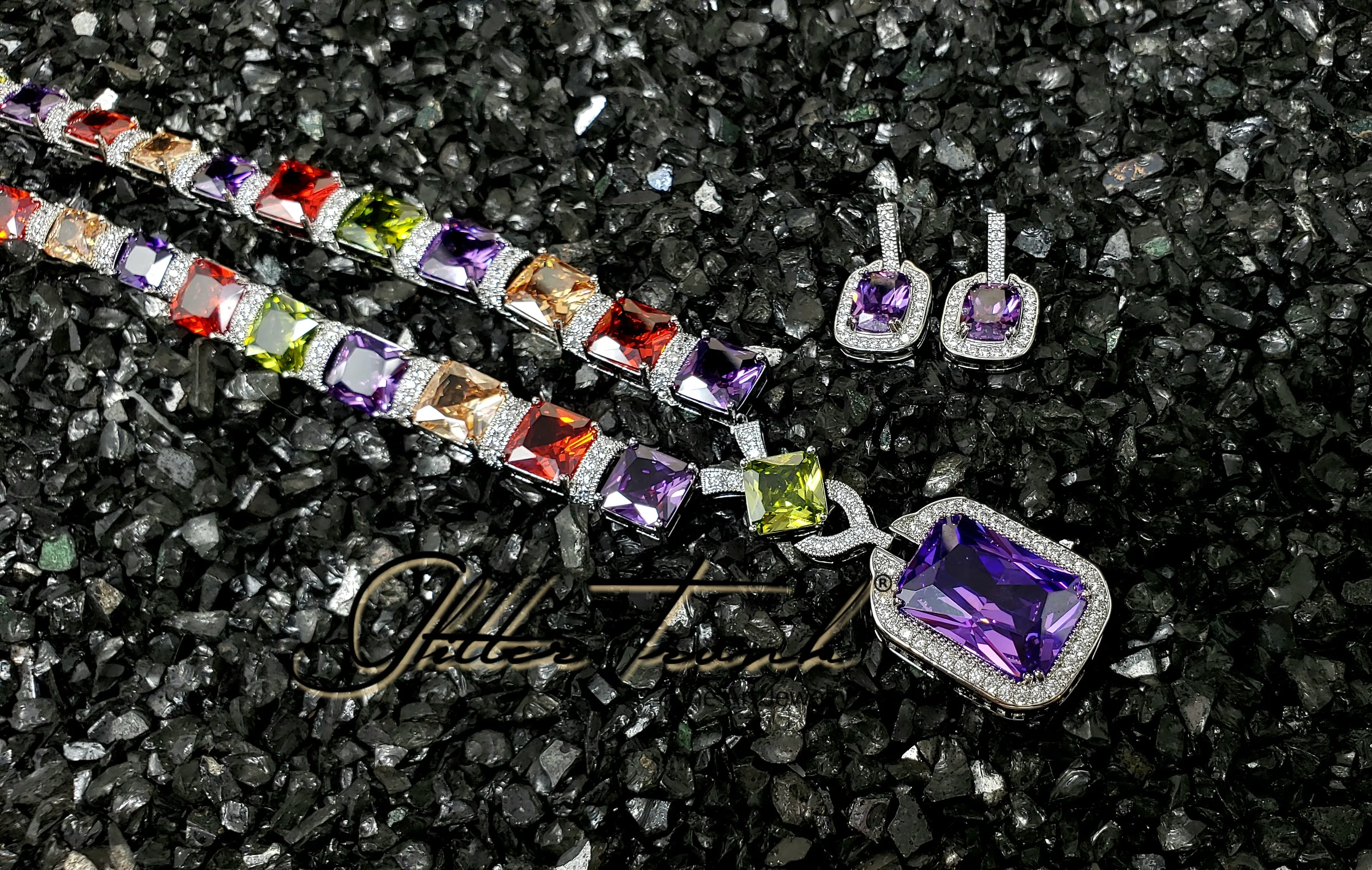 Gatsby American Diamond Necklace Set