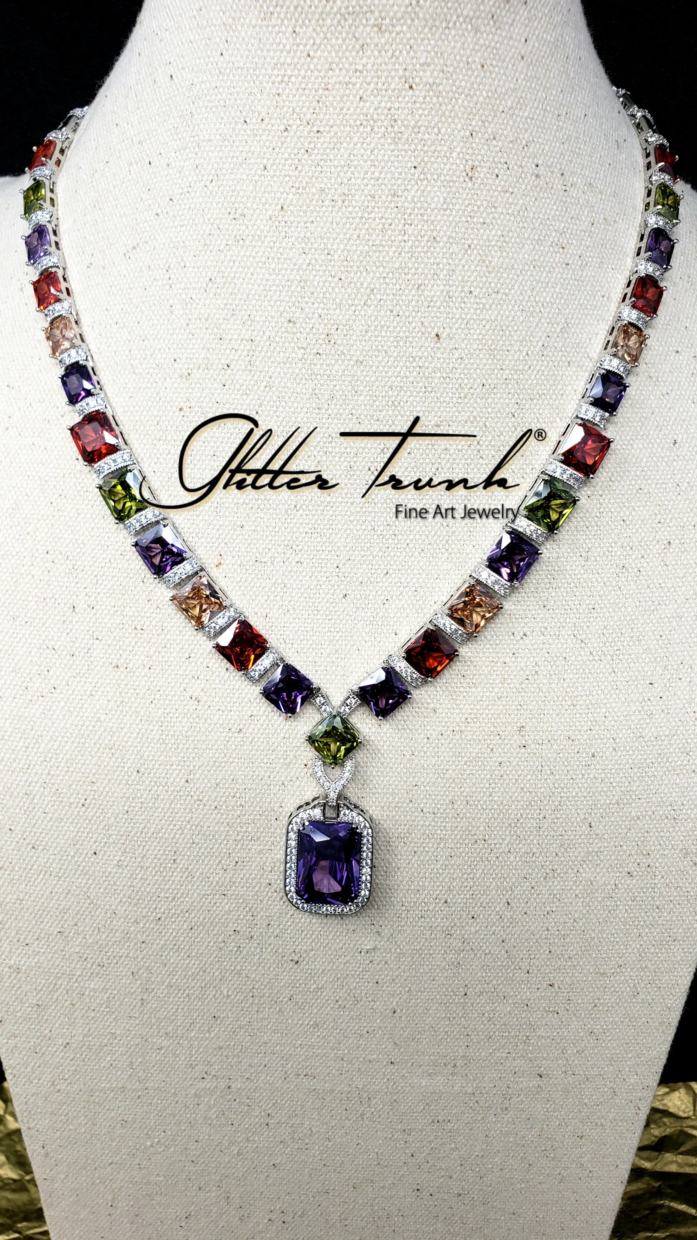 Gatsby American Diamond Necklace Set