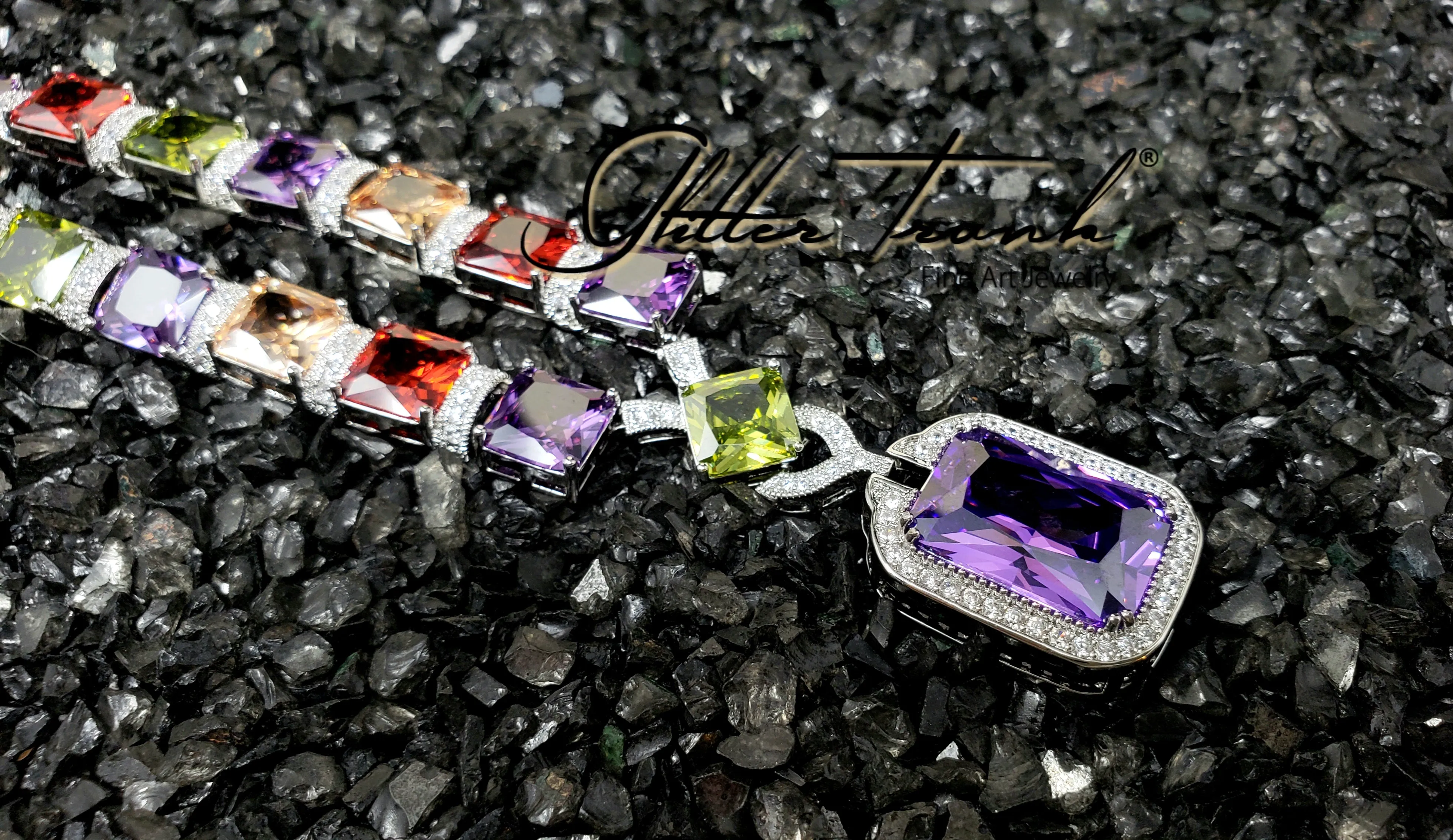 Gatsby American Diamond Necklace Set