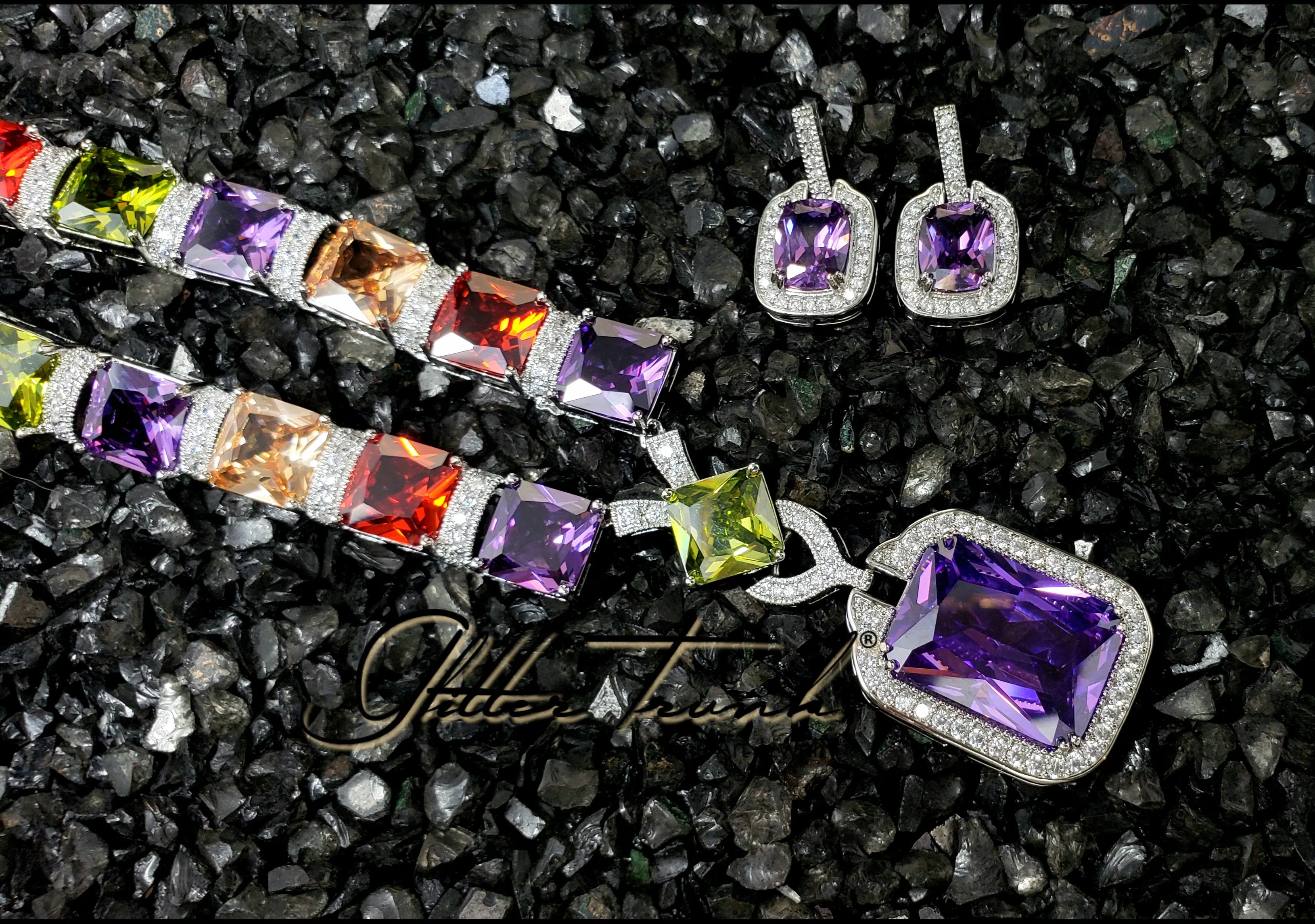Gatsby American Diamond Necklace Set