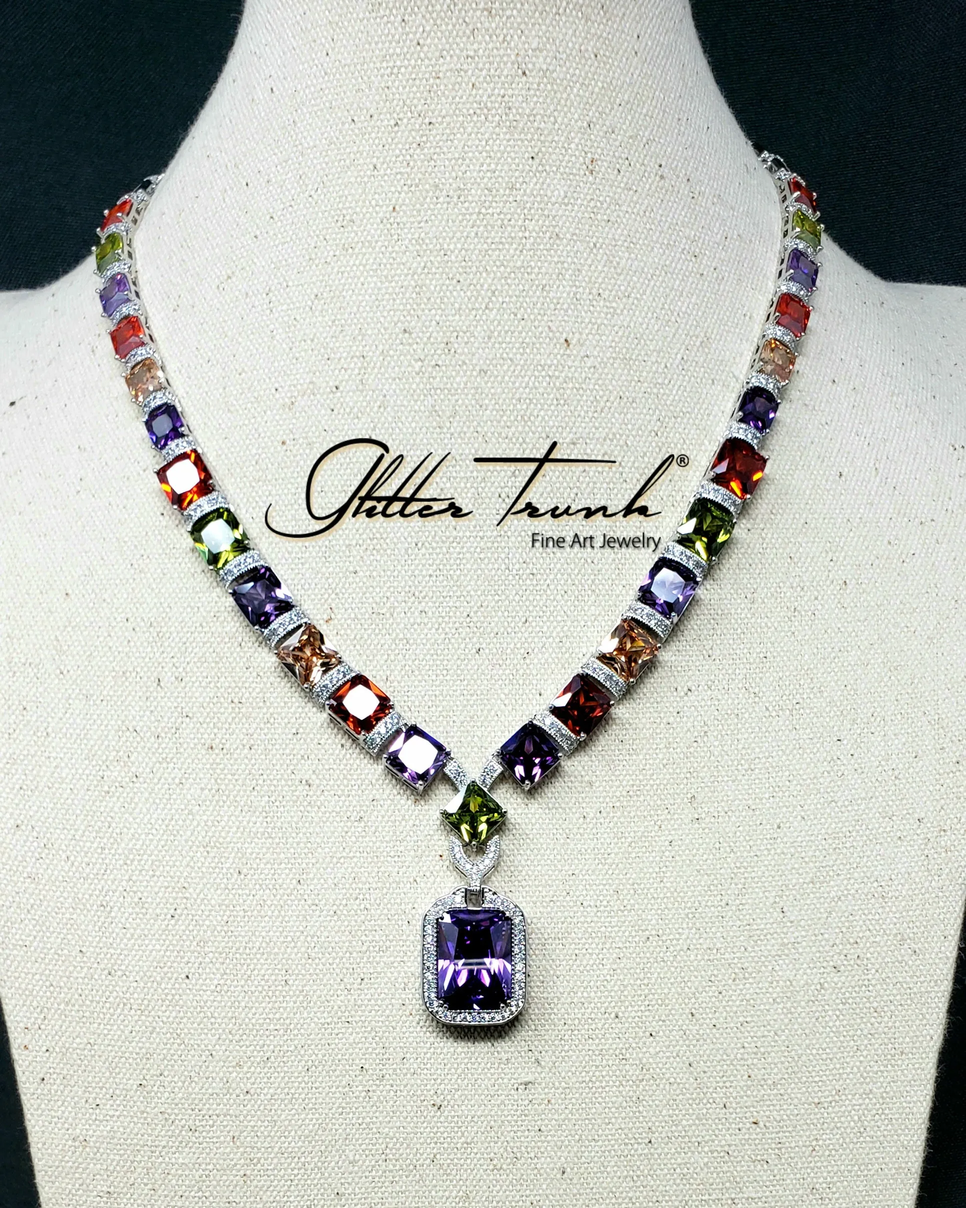 Gatsby American Diamond Necklace Set