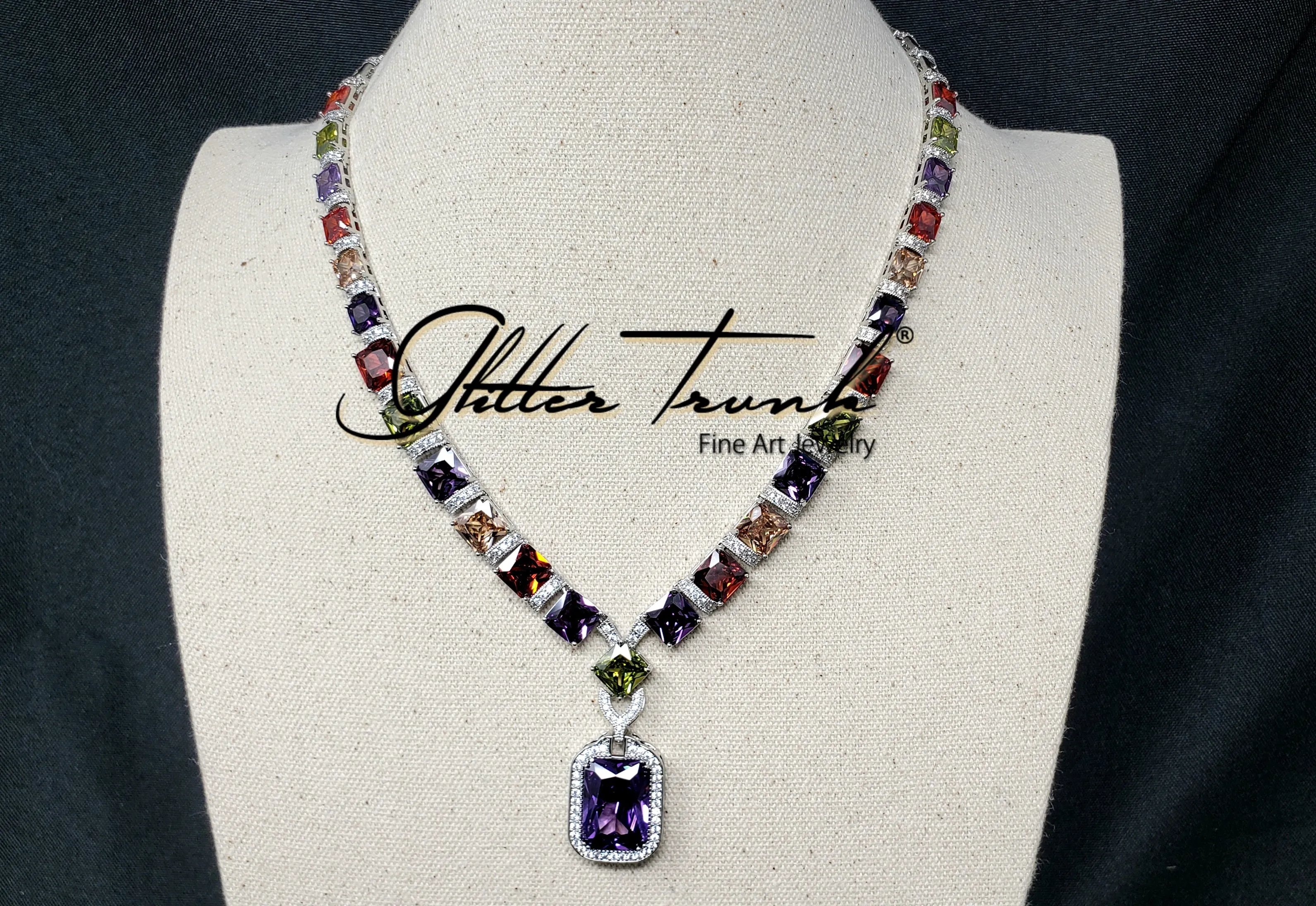 Gatsby American Diamond Necklace Set