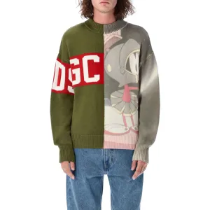 GCDS x Looney Tunes Wool Logo Band Sweater Military
