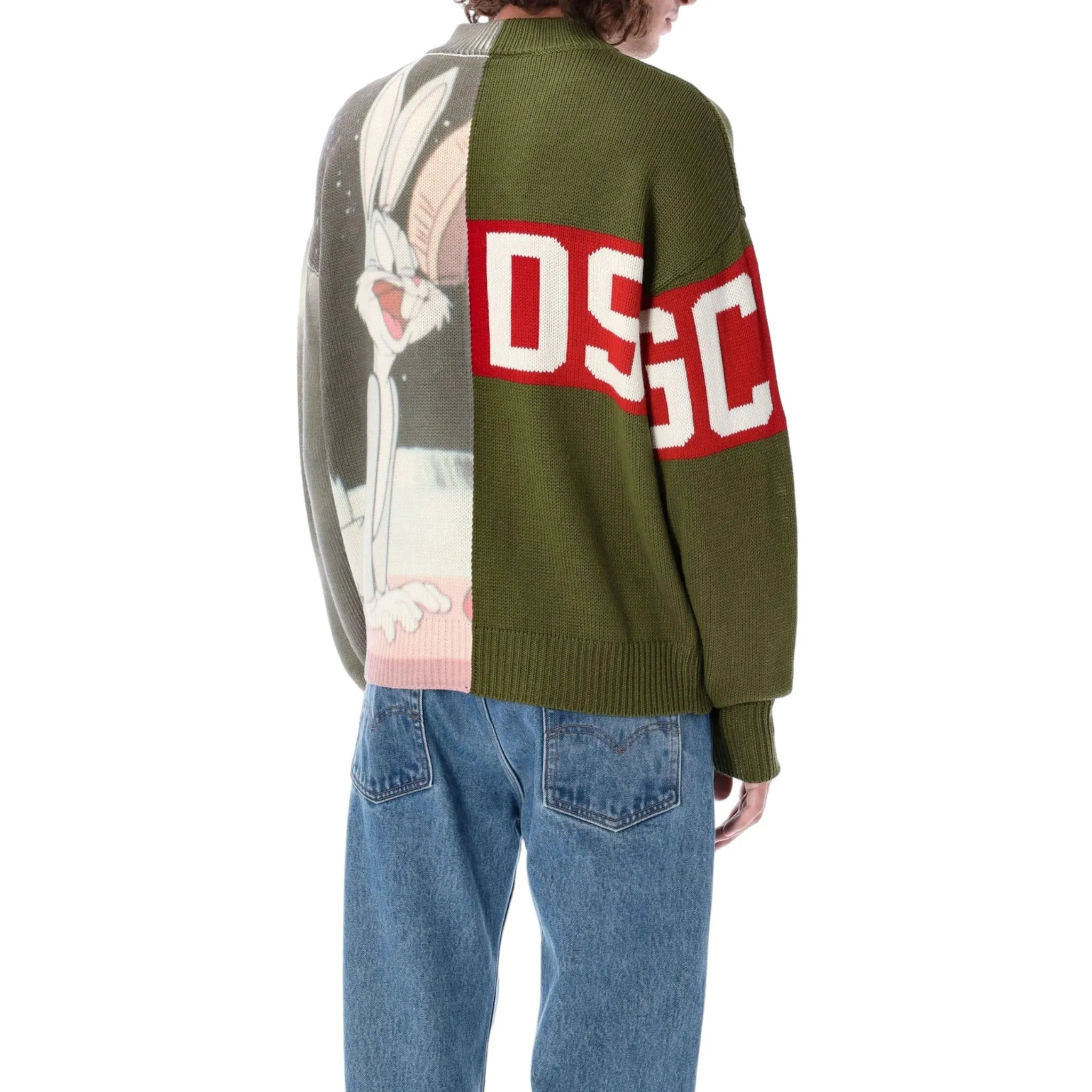 GCDS x Looney Tunes Wool Logo Band Sweater Military