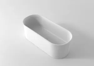 Gia Upright Compact Stone Bath - Curved Edge - 1520mm - G65178