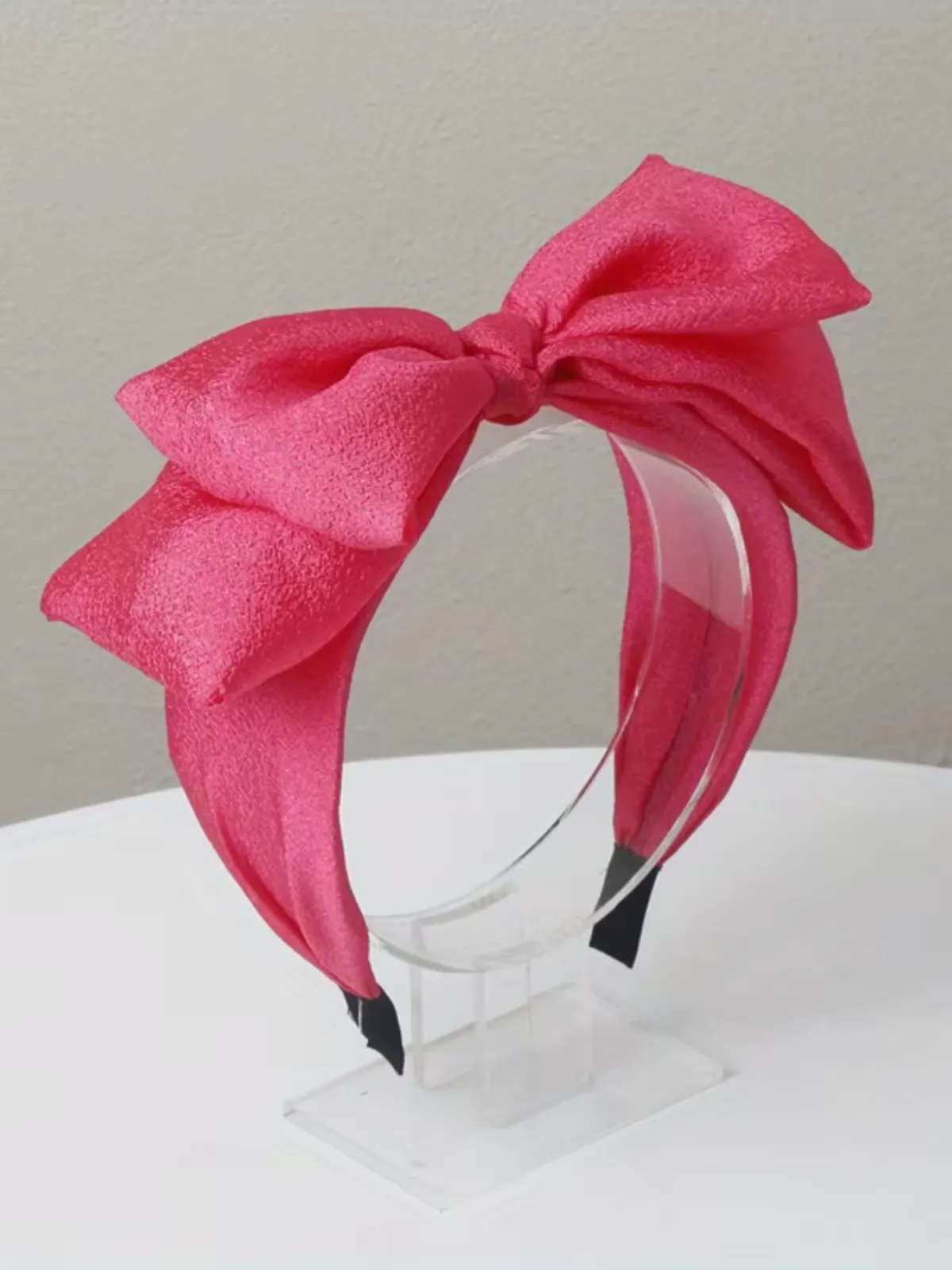 Girls Elegant Hot Pink Bow Headband