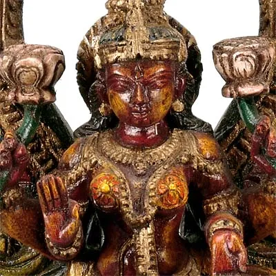 Goddess Vaibhav Lakshmi - Wood Sculpture