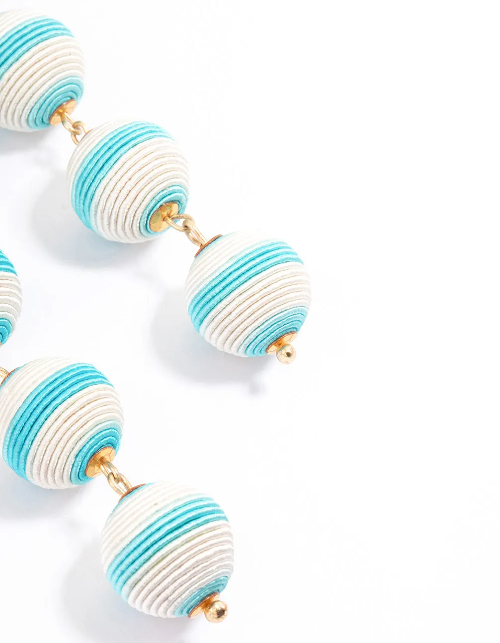 Gold Thread Wrapped Drop Earrings