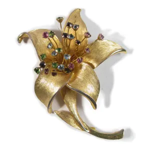 Golden Cupped Violet Boutonniére / Lapel Pin