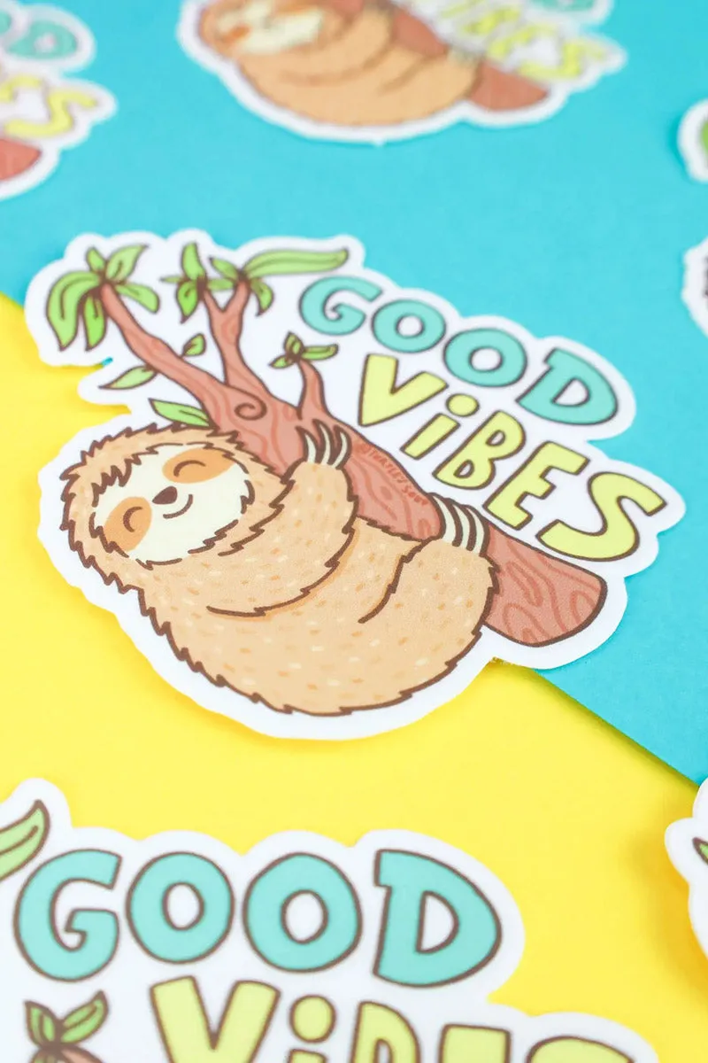 Good Vibes Sloth Sticker