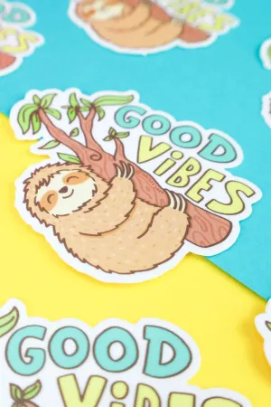 Good Vibes Sloth Sticker