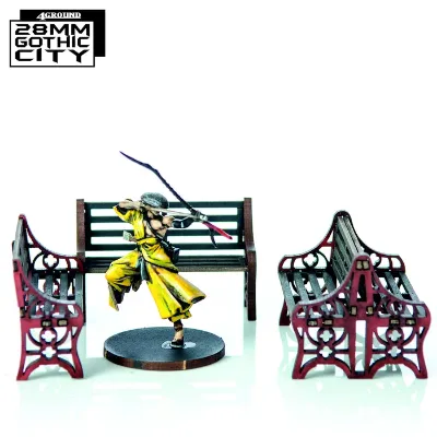 Gothic City - Red Ornate Benches