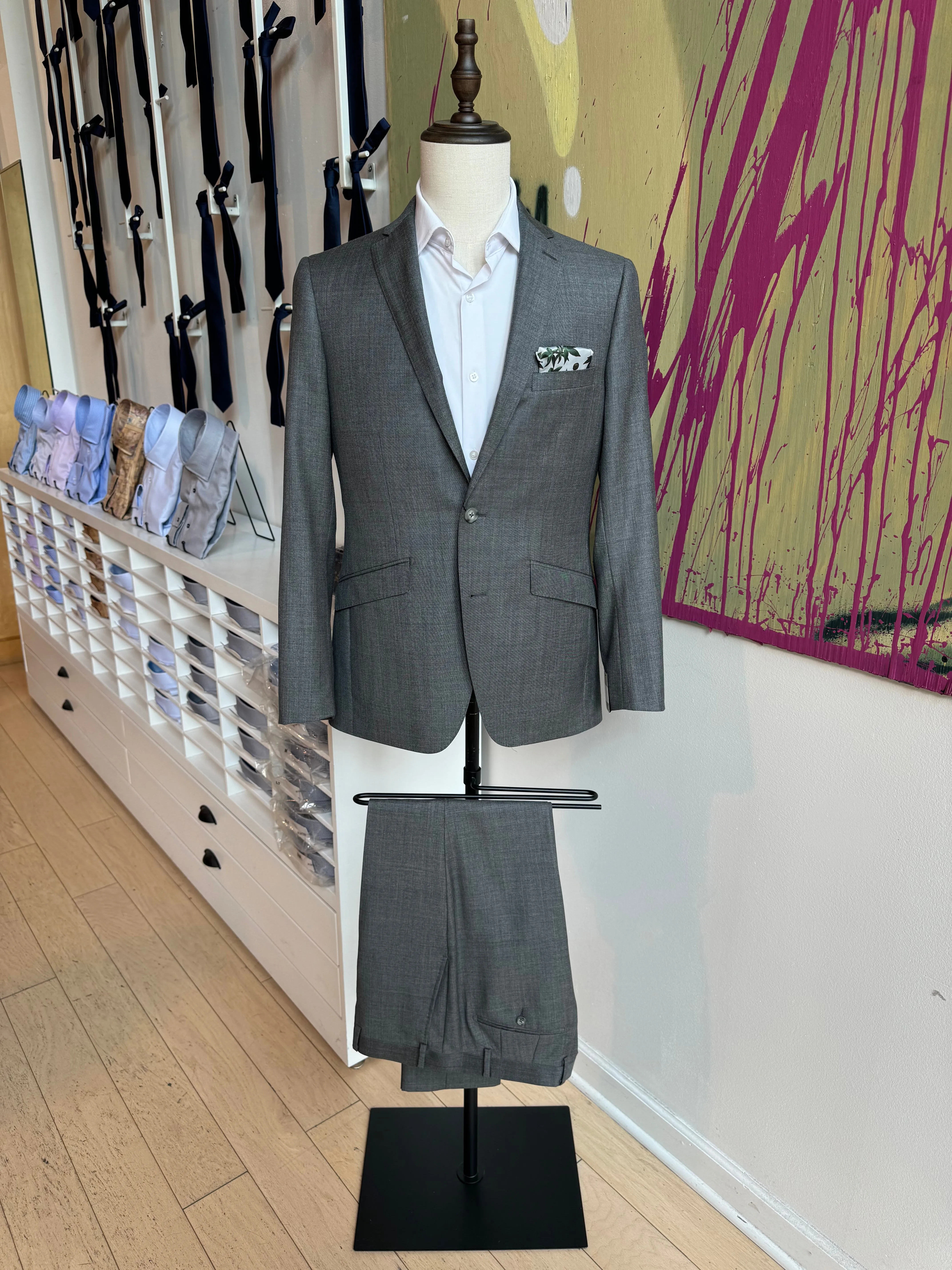 Gray Sharkskin Premium Italian Suit
