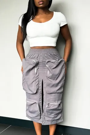 GRAY VACATION CARGO | SKIRT
