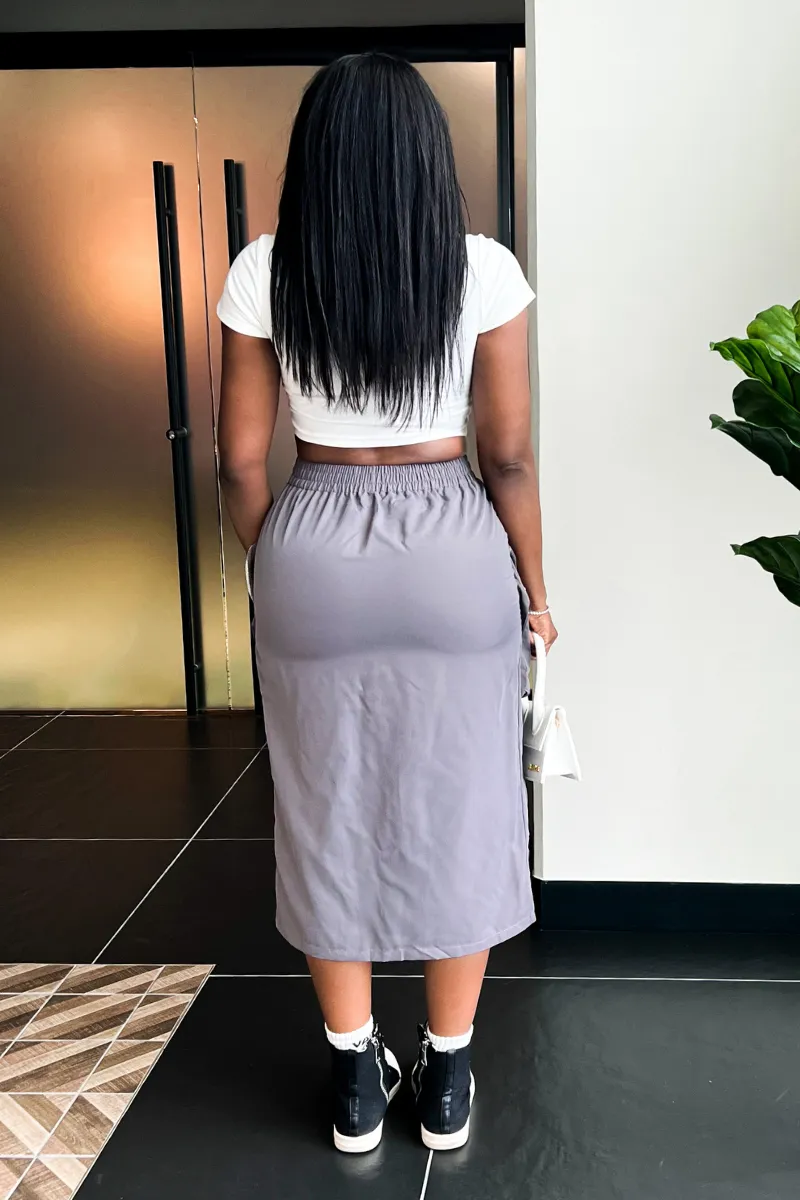 GRAY VACATION CARGO | SKIRT